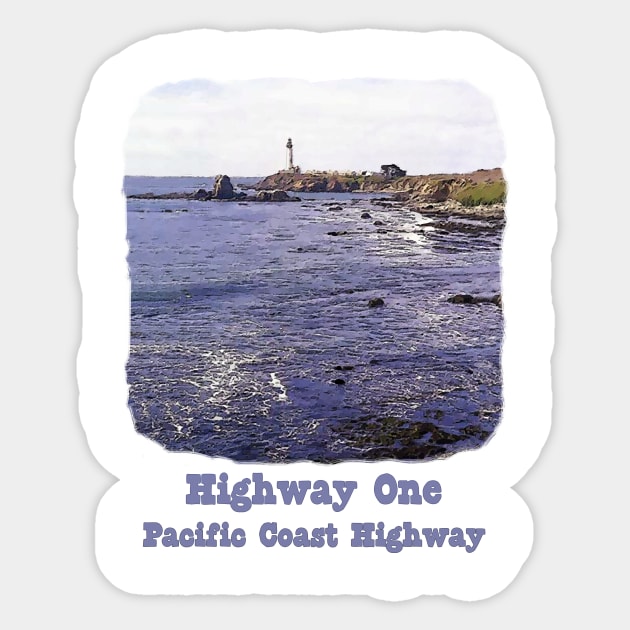 Pacific Coast Highway California, Highway One Sticker by jdunster